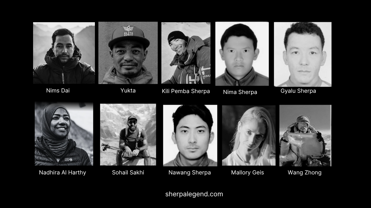 List of photos of climber who died in board peak