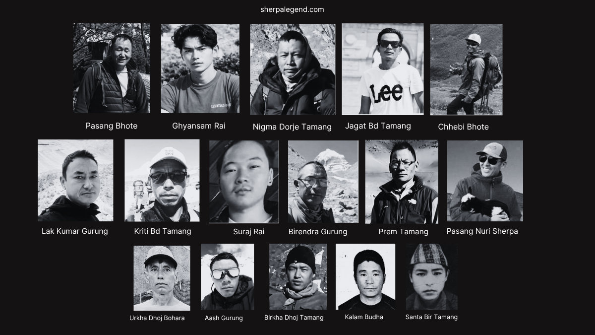Sixteen Names From Himlung Base Camp